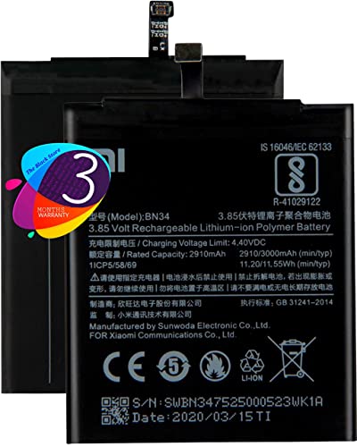 Image of The Black Store Original BN34 Battery for Redmi 5A (3000mAh) with 3 Months Warranty