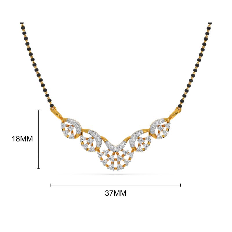 Image of KISNA JEWELS 14KT|18KT BIS Hallmark Pure Gold and Diamond Mangalsutra For Women