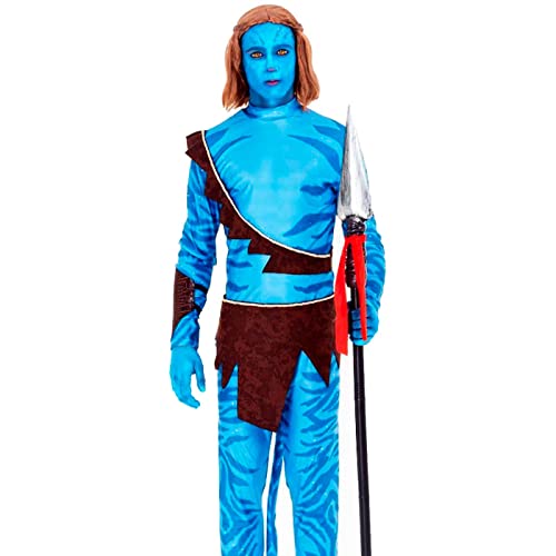 Acan Tradineur   Disfraz de guerrero tribal de adulto   Fibra sintética   Incluyecamiseta, pantalón, cinturón, banda, cola y brazalete   Carnaval, cosplay, Halloween (Talla S)