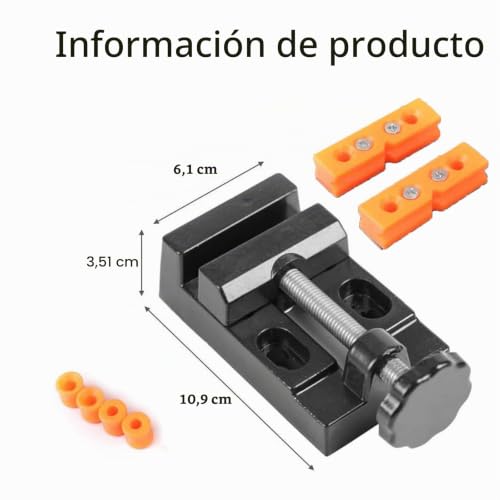 Miniatura 5 de Mi-Ni Abrazadera De Banco Con Tornillo De Mesa Plana De Apertura Paralela Para Reparación De Relojes, Escultura, Joyería Artesanal Negro
