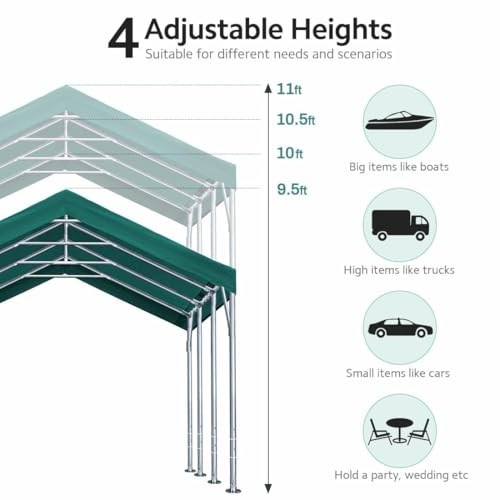 Advance Outdoor 018G 12X20 Ft Canopy Garage Heavy Duty Carport Car Boat Shelter Party Tent thumb #1