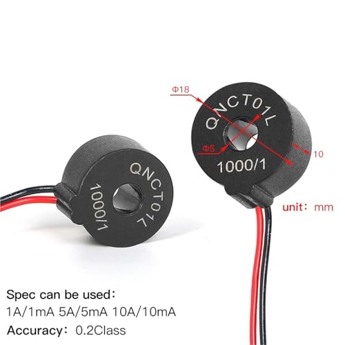 Transformador de corriente CA 50A 25mA QNCT17L 2000-1 para sensor de amperimetro 2