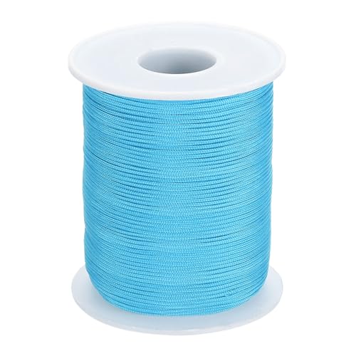 QUARKZMAN Cordón Trenzado para Persianas Romanas 1mm 109 Yardas Cordón De Nylon Trenzado Hilo para Collar Pulsera Hilo para Persianas Romanas Rollos DIY Artesanía Azul Cielo