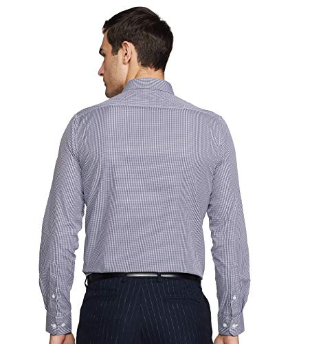 Image of Excalibur Men's Solid Slim fit Formal Shirt (EXSHTME20004N01004 Navy 39)