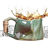 Pottery Mugs Handmade –4.72x3.35x2.83 inchesl Ceramic Coffee Mug | Handmade Aesthetic Mug | Portable Water Cup for Coffee Tea Juice Hot Ice Milk Drink Home Party Use accessoroies