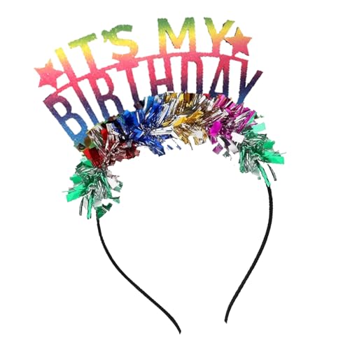 HXHWKEN Corona di Compleanno Fascia per Capelli con Scritta It's My Birthday Fascia per Compleanno Accessorio per Bambini, Ragazze e Donne