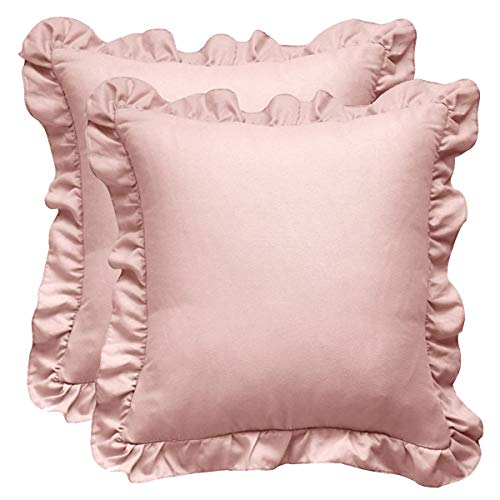 MoonxHome クッションカバー フリル付き 可愛 ソファ背当て