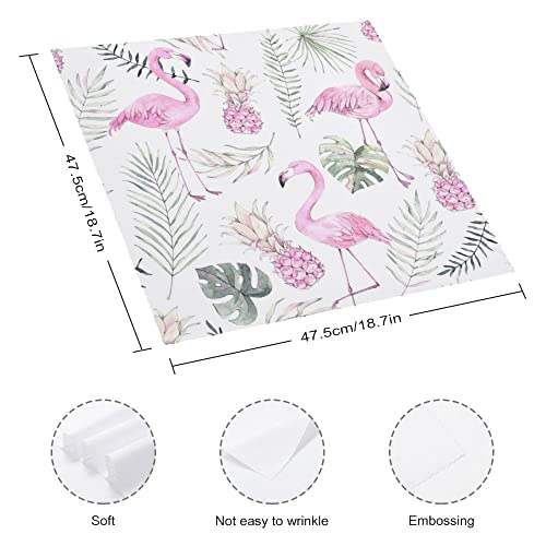 Xollar Set Of 6 Cloth Napkins Pink Flamingo Pineapple Washable Reusable Dinner Table Napkins Cloth For Party Wedding Decoration 18.7X18.7Inch #TOP1