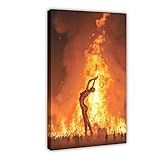 Ölgemälde von Burning Man Statue Leinwand Poster 