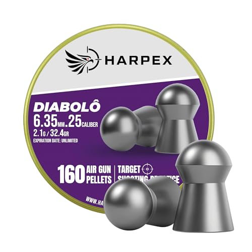 Harpex Diabolo .25 Cal Airgun Pellets – 32.4 Grain Domed Heavy Design – Ultra Precise Accuracy