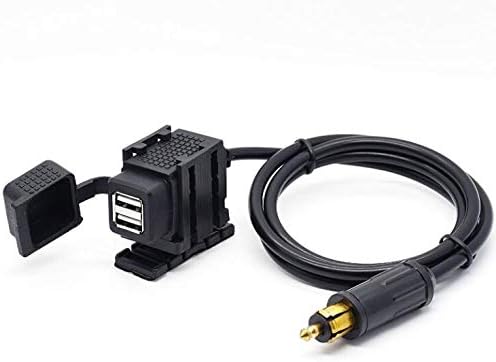 Jtron Cllena DIN Hella Plug to 2.1A Dual USB Charger Socket Power Adapter for BMW Motorcycle/Phone/iPhone/GPS SatNav