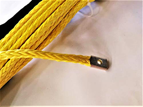 Jutemill Synthetic Winch Rope 1/2" -50' Yellow, Braided Heavy Duty Off Road Recovery Winch-Cable 1/2 Inch By 50 Feet For Atv Utv Towing Truck Tow/Trailer, Heavy-Lifting Kit & Fishing Boat #TOP3