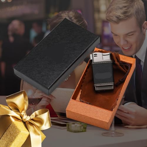 Encendedor de llama inclinada con metal y cuero miniatura 7