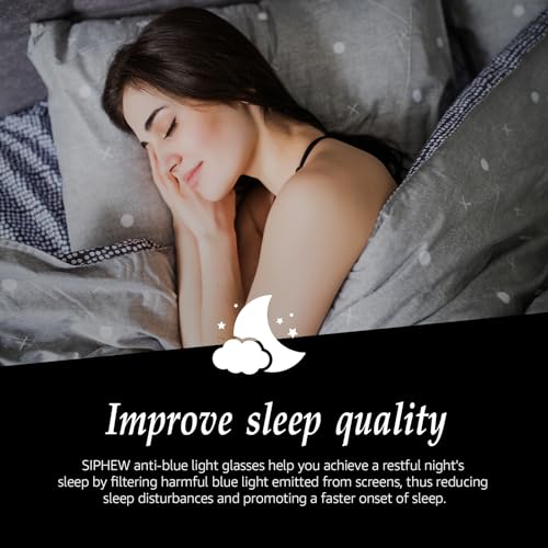 Image of SIPHEW Blue Light Blocking Fit Over Glasses for Women, Fashion Computer Gaming Phone TV Glasses Anti Eyestrain, Sleep Better