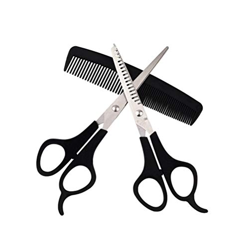Laduup Friseur Scheren Set, Professionelle 3PC Haarschere Schneiderschere Salon Barber Haare Schneiden Ausdünnen Friseur Set für Salon, Friseur oder Heimgebrauch - Edelstahl