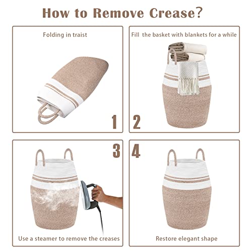 Astarama Large Laundry Hamper, Woven Rope Laundry Basket, 105L Blankets Storage Basket With Heavy Duty Handles For Clothes And Toys In Bedroom, Nursery Room, Bathroom #TOP6