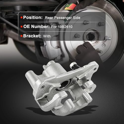 Image of cciyu Rear Right Disc Brake Caliper Assembly with Bracket For Lexus For ES300 V6 3.0L 2000-2001, For Toyota For Camry V6 3.0L 2000-2001 Replace# 19B2610 Rear Passenger Side