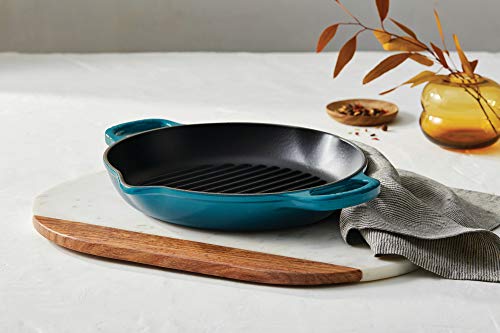 Le Creuset Enameled Cast Iron Signature Deep Round Grill, 9.75", Deep Teal #TOP3