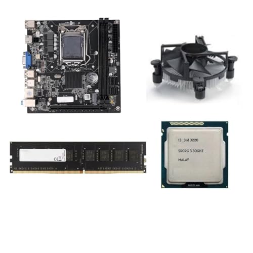 H61 Motherboard Combo with ATX i3 3rd Gen 3.0GHz Processor, 8GB DDR3 RAM, Free CPU Fan, High Performance Desktop Upgrade Kit for Smooth Multitasking, 2 Year Warranty and Lifetime Technical Support
