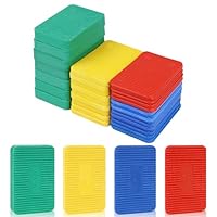 42Stks Fenster Verglasungsklötze, 60 x 40mm Unterlegplatten Abstandshalter, Gemischt 1.5-10mm Glaserklötze, Flache Kunststoff Distanzklötze, für Rahmeninstallationen Bodenbelag (60 x 40mm)