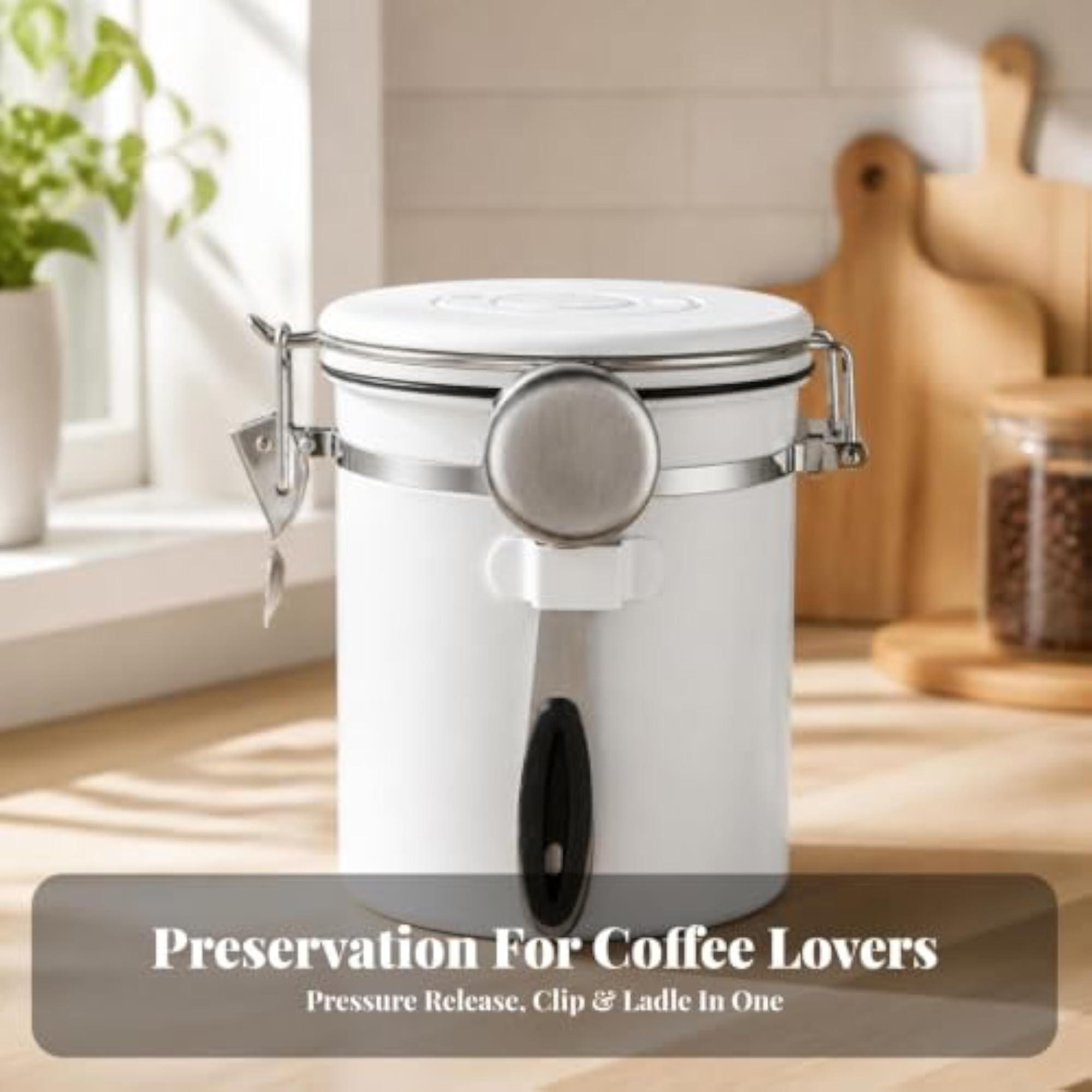 Fresh Coffee Storage Canister with Ladle, 2800ML