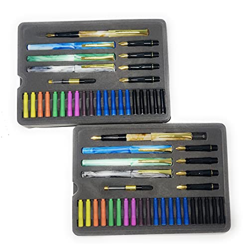 90 Degree Monte Marte Compatible calligraphy pens, Set of 33 pcs with 2 pcs Practice Books (2)