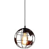  CLX Modern Industrielle Pendelleuchte Kronleuchter Minimalistisch Vintage Hängeleuchter Breite Lampe Aus Eisen Hängelampe E27 Lampenfassung Deckenleuchte Für Küchen Keller,Schwarz,30cm