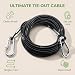 YIGOOWN Hausleine für Hunde Edelstahl PVC Tie Out Leine 2m Hundeleine Laufleine mit Drehbarer Haken 3mm Dick...