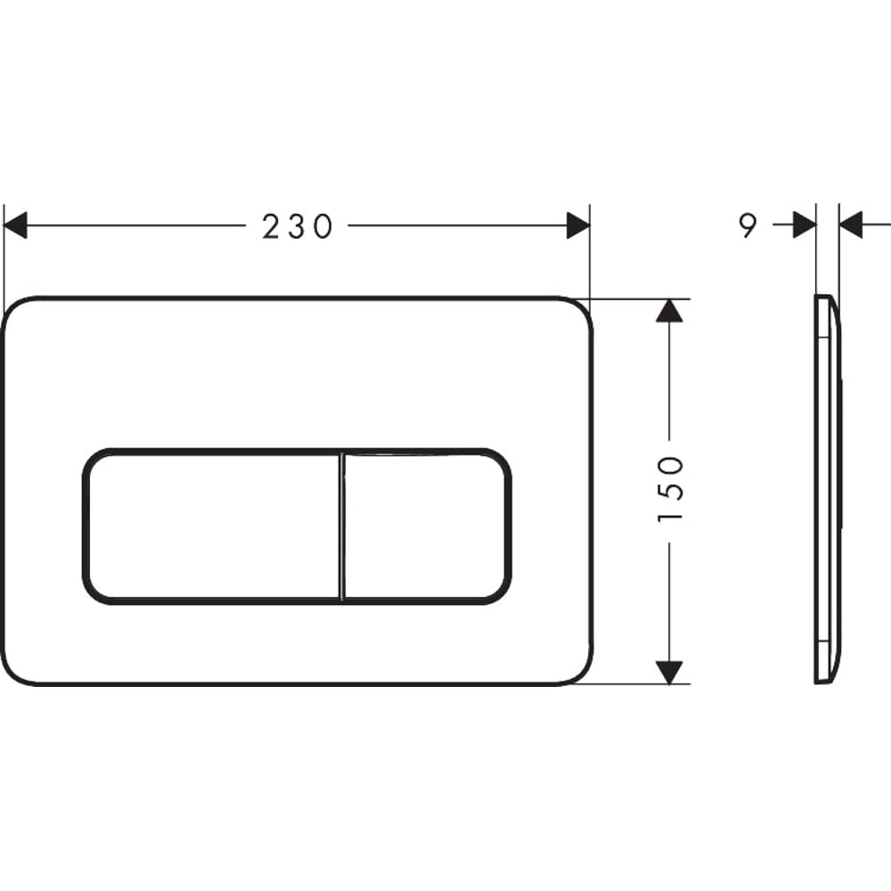 hansgrohe iFrame Original Q - pulsador wc, pulsador cisterna de doble descarga, para bastidor hansgrohe iFrame universal bastidor, cromo, 66003000