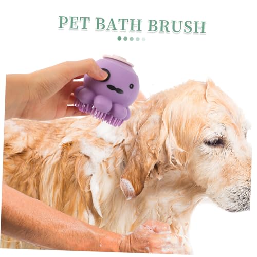 Cepillo de baño para mascotas ergonómico para bañar perros sin tirones de pelo 3