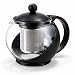 Pride Of India Tempered Glass 3-Cup Tea Pot w/Removable Steel Infuser, 25 Fluid Ounces