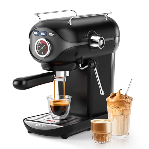 Image of XIXUBX Espresso Machine 20 Bar, Compact Coffee Maker with Milk Frother Steam Wand Professional Espresso Coffee Machine with Removable Water Tank, Latte Cappuccino Machine for Home Office Use