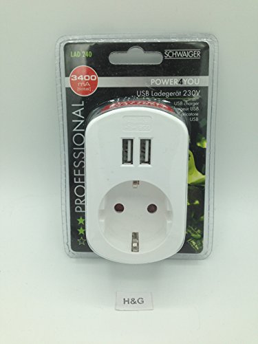 Schwaiger LAD 240 Professional Power4You USB Ladegerät 230V 3400 mA