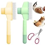 3 Set für Katzenpflege Katzenbürste, Selbstreinigender Katzenkamm und...