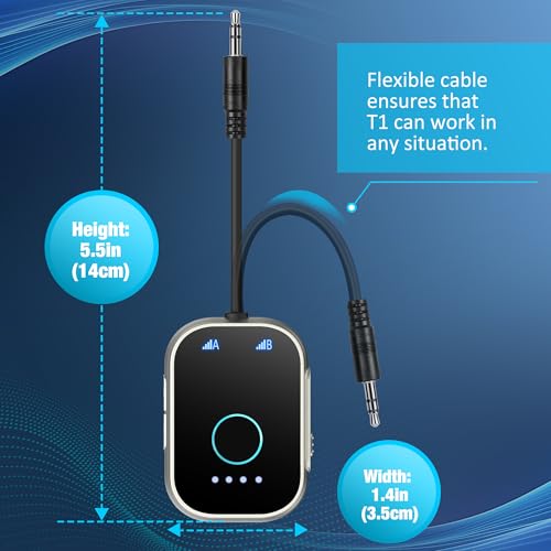 Swiitech Bluetooth Transmitter Receiver For Tv, 2-In-1 Bluetooth 5.3 Adapter For Airplane thumb #6