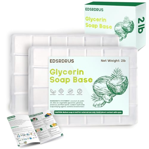 2lb Glycerin Soap Base - Unscented Melt and Pour Soap Base for DIY Crafting Easy to Cut Vegan and Cruelty-Free Moisturizing and Gentle on Skin for Soap Making Supplies (Transparent 2 Pound)