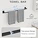 KLJKPA 10 Pieces Bathroom Accessories Set, Bathroom Hardware Set, 24 inch Towel Bar, Towel Racks for Bathroom, Robe Towel Hooks, Toilet Paper Holder Wall Mounted, Black