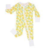 Little Sleepies Pajamas for Baby Boys & Girls, Viscose from Bamboo Baby Pajamas, Snug Sleeper, Toddler PJs, 2-Way Zipper, Lemons, 6-12 Months