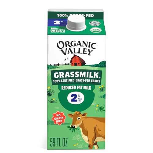 Organic Valley Grassmilk, 100% Grass Fed Organic 2% Reduced Fat Milk, Half Gallon, 64 oz
