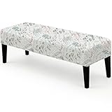 homyfort Dining Bench Cover, Kitchen Bench Covers Stretch for 42-54 Inch Dining Room Table, Washable Bench Seat Cushion Slipcover Jacquard (Blue)