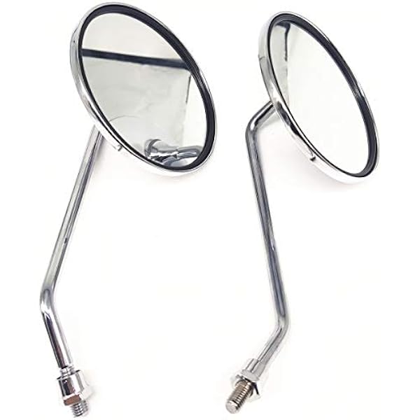 Para uniwersalne 10 cm okrągłe długie nóżki motocyklowe lusterko 8 mm chromowane
