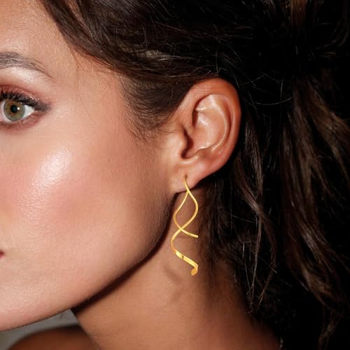 14K Gold/Silver Plated Drop Dangle Earrings for Women, Lightweight Hypoallergenic Fashion Accessories Gold Jewelry Gifts for Womens4