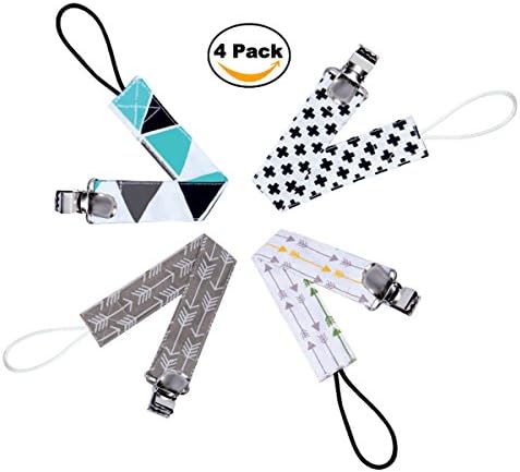 Kyapoo Pacifier Clips 4 Pack Unisex Baby Pacifier Teething Holder