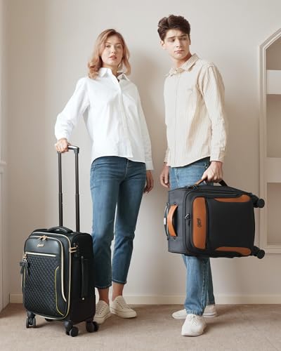 Carry On Luggage 20 Inch, Black and Grey2