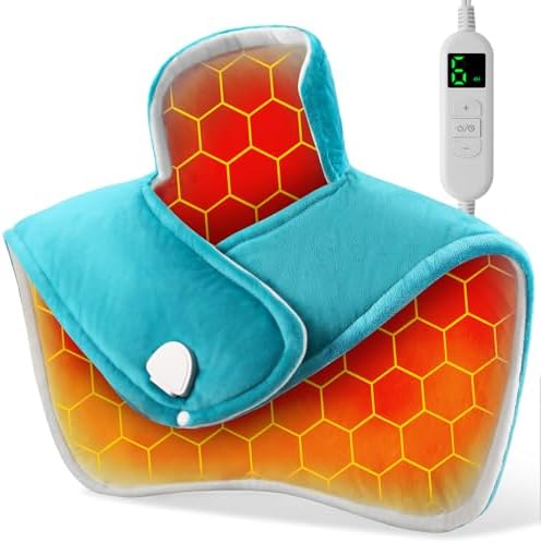 Heating Pad for Neck and Shoulders and Back 4 Time Setting, 6 Hea...