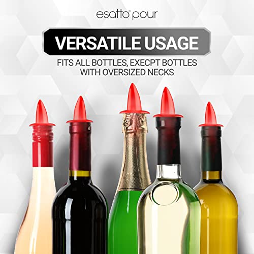 Esatto 50 Pieces Plastic Bottle Pourer Or Liquor Spout Pourer - Versatile As A Drink Pourer, Alcohol Pourer Spouts And Syrup Easy Pourer Dispense - Easy Install, Durable, Professional Bar Tool #TOP3