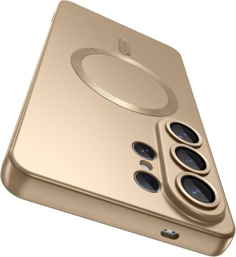 Image of DIZORO Samsung S26 Ultra Case, Compatible with Mag Safe Back Cover, Matte Luxury Metallic Luster Flexible TPU Wireless Charging Shockproof Case with Camera Protector (Metallic Desert)