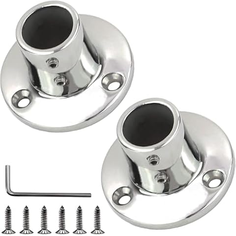 YANYUCB 316 Stainless Steel Round 90 Degree Boat Hand Rail Base(1 inch,1-1/4inch,7/8 inch,1-3/16 inch),Includes Installation Accessories (7/8 inch * 2) Cover