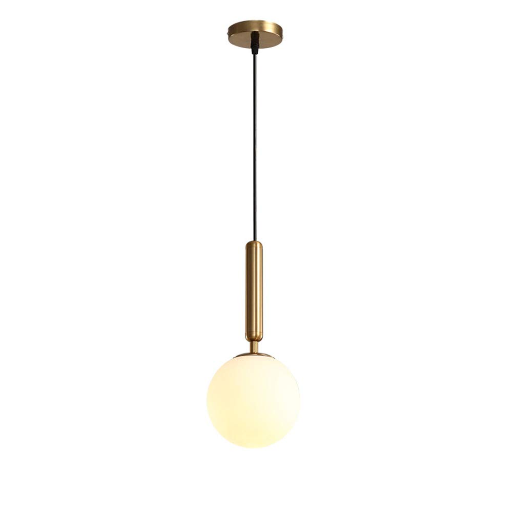 ZZZYZ 1-lights Brass Industrial During Light Modern Spherical Glass Hanging Light For Kitchen Island Dining Room Farmhouse Entryway Home Table Hallway-Copper 1 end
