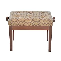 IBOWZ Banquette Piano Banc,Tabouret Piano Tabouret de Piano Réglable en Hauteur Banc de Clavier pour Une Personne avec Coussin Rembourré Doux, Motif Marron Vintage Rétro Classique - Les Beatles, Paul McCartney, John Lennon, RIngo Starr, George Harrison